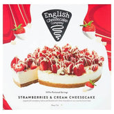 English Cheesecake Company Strawberries & Cream Cheesecake 1.890kg  Adomoo